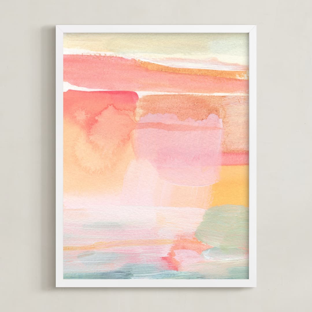 "Rising Light" - Art Print in Sunrise by Hooray Creative - Framed