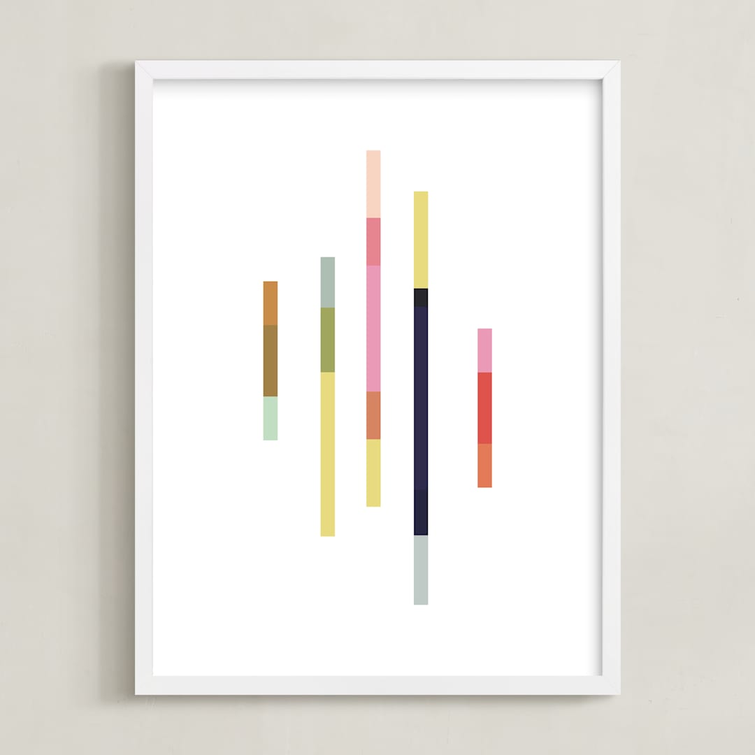 "salt water taffy" - Art Print in Bubblegum pink by Stacey Meacham - Framed