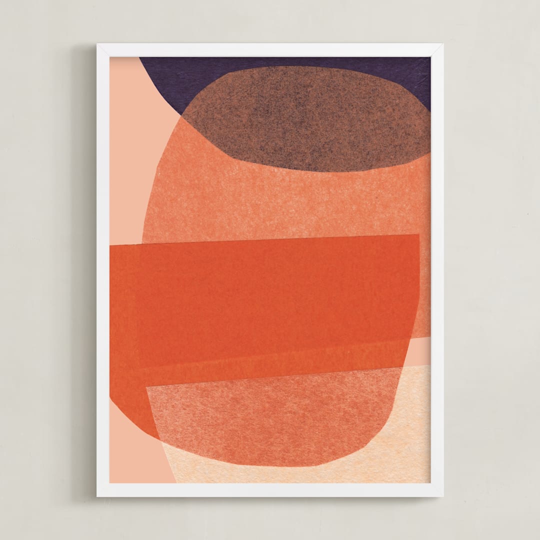 "paper jitter" - Art Print in papaya by Carrie Moradi - Framed
