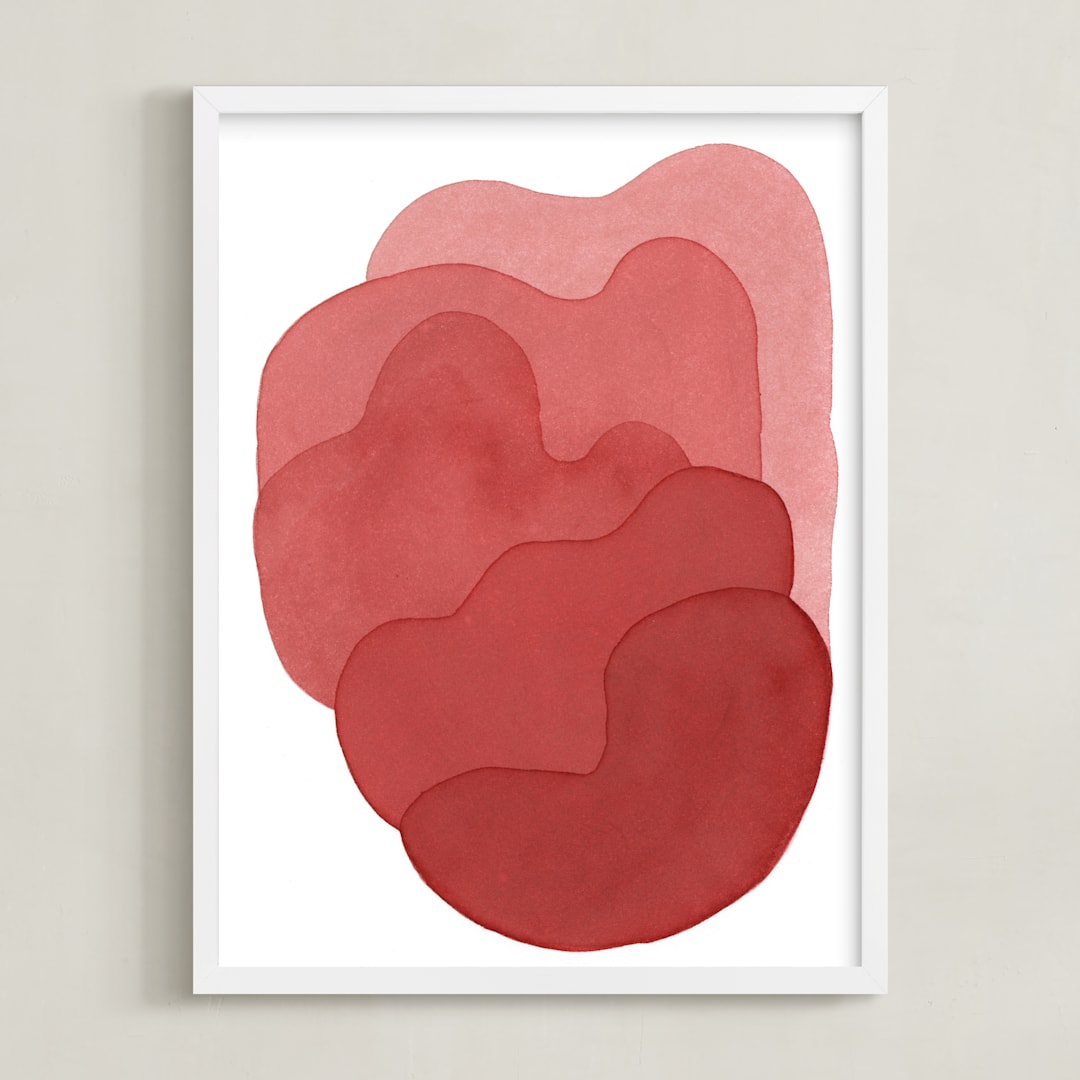 "pink composite" - Art Print in coral by Kelly Witmer - Framed