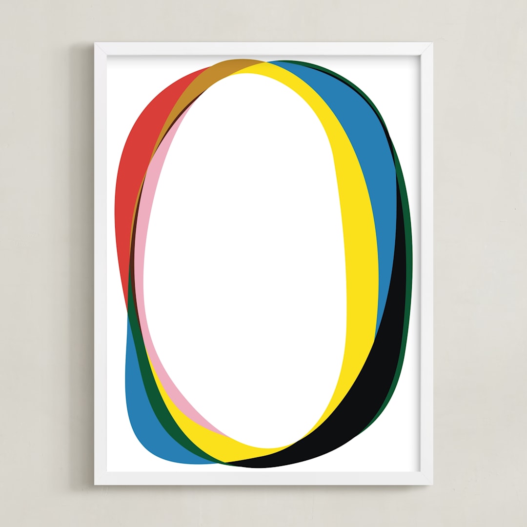 "Rings 1" - Art Print in MId Century Modern Primary by Christina Flowers - Framed