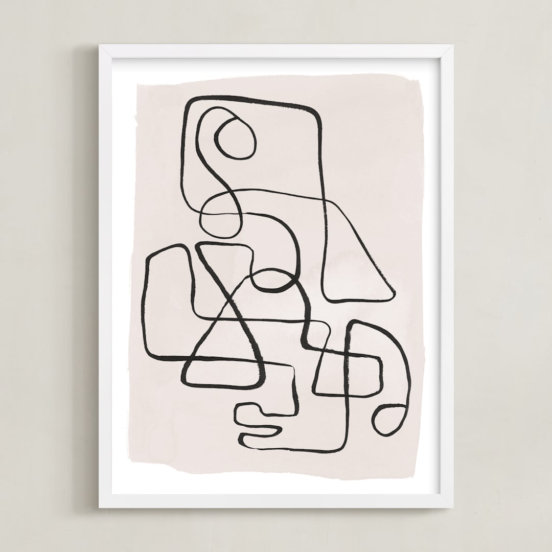"Connected" - Art Print in Blush by Creo Study - Framed