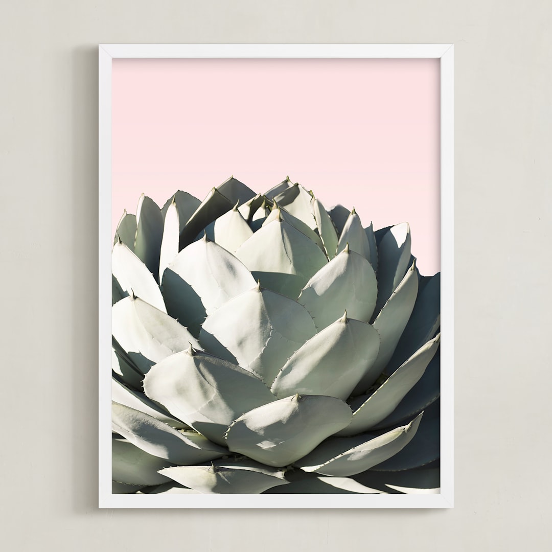 "Pink Agave" - Art Print in Blush by Wilder California - Framed