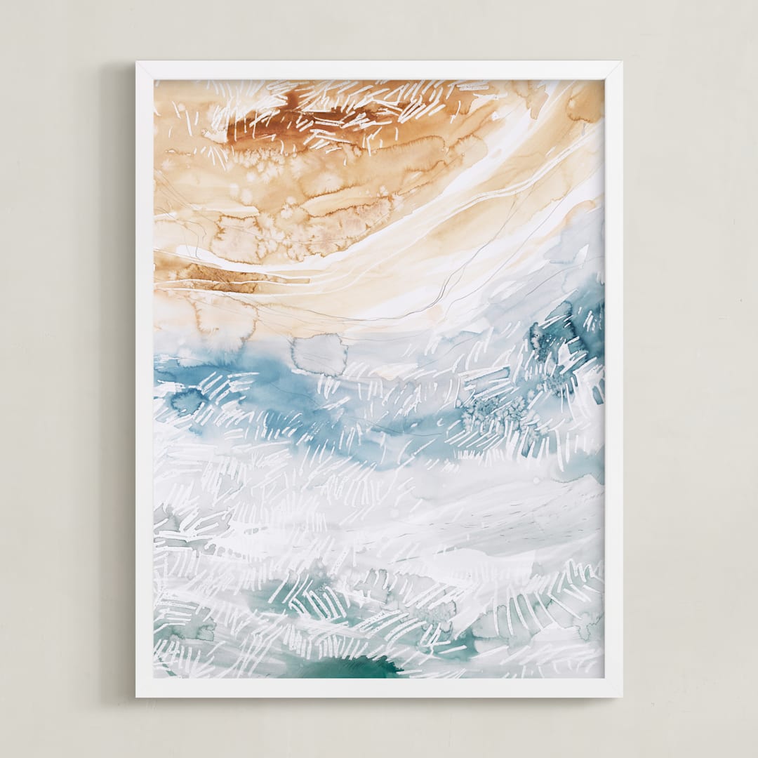 "Sediment No 1" - Art Print in Beige by Kelly Ventura - Framed