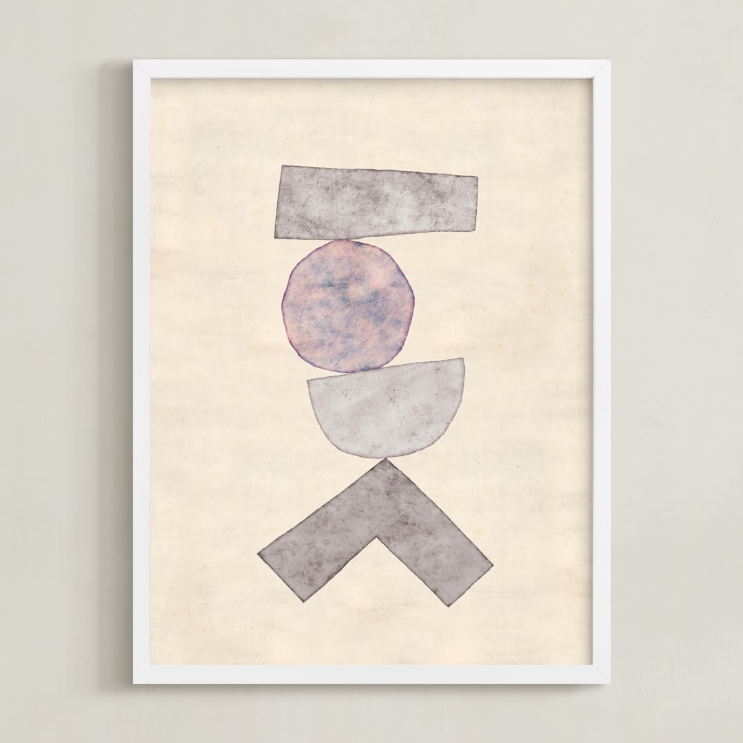 "Tipping Point" - Art Print in Muted Rose by Kara Kosaka - Framed