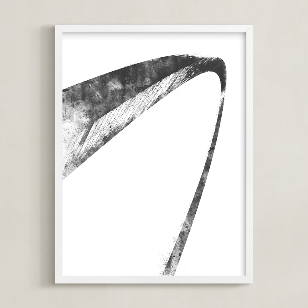 "St. Louis Arch" - Art Print in Grey by Paul Berthelot - Framed