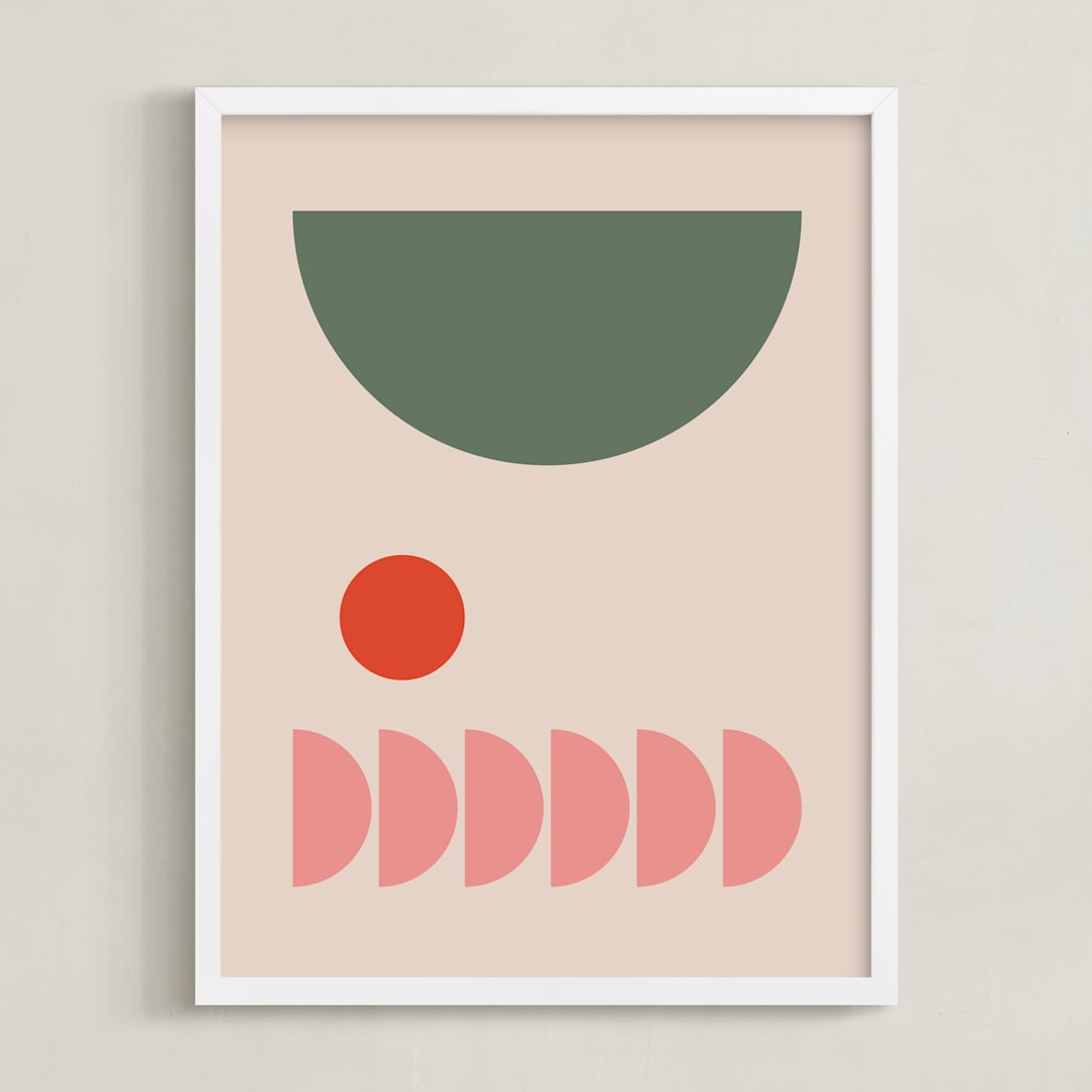 "Valentina" - Art Print in Olive by Alex Roda - Framed
