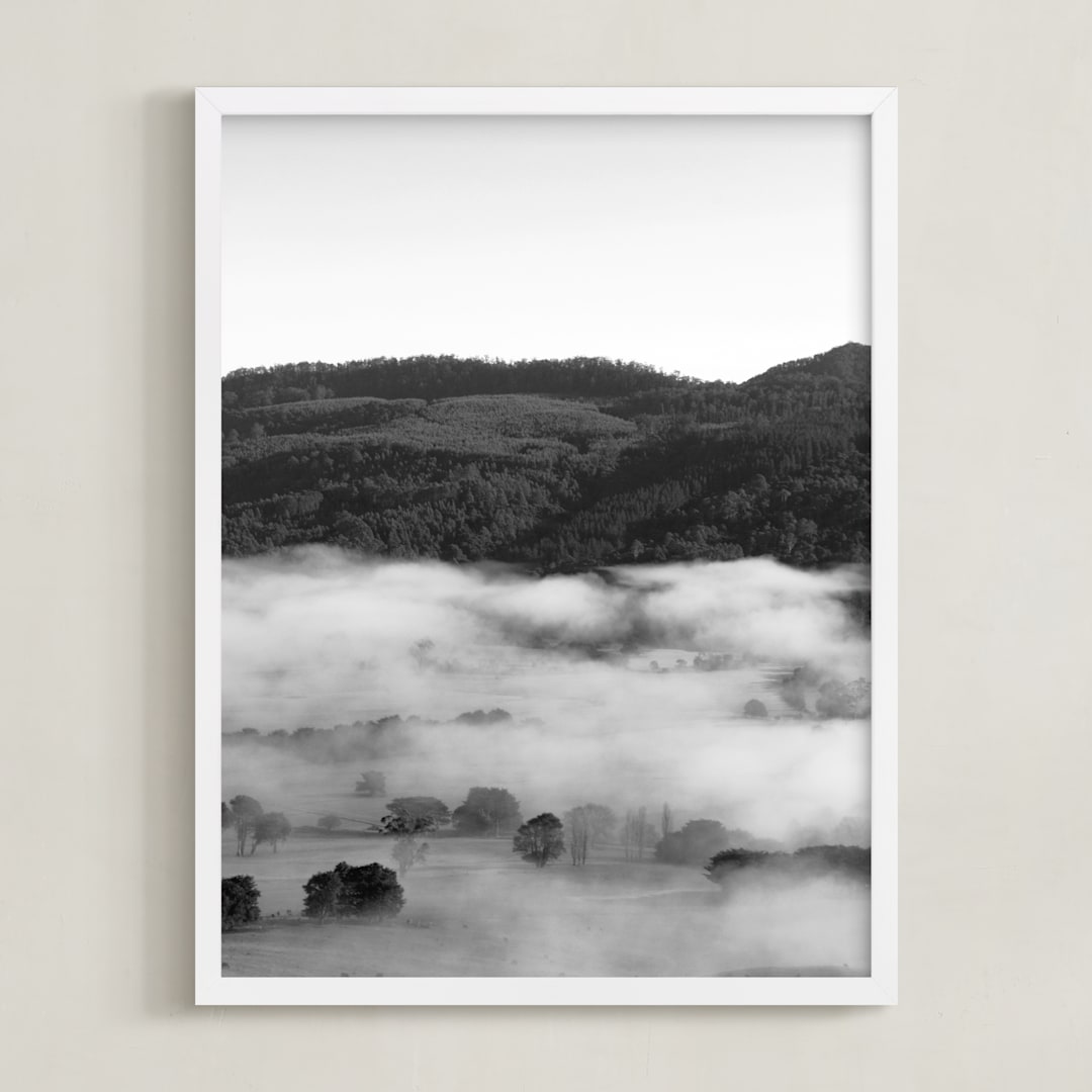 "The Valley" - Art Print in black and white by Angela Thompson - Framed