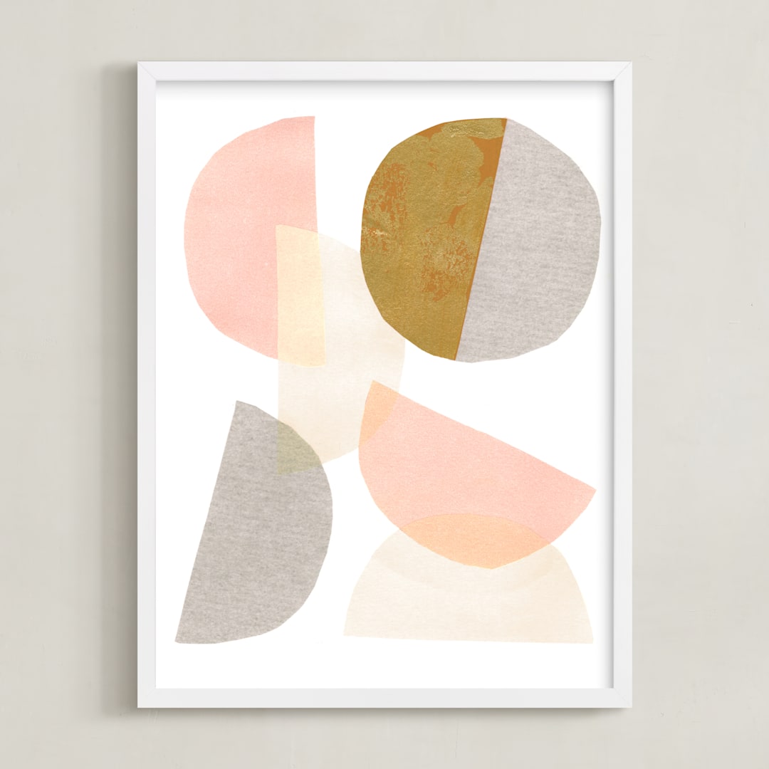 "Shifting" - Art Print in Blush by Kelly Nasuta - Framed