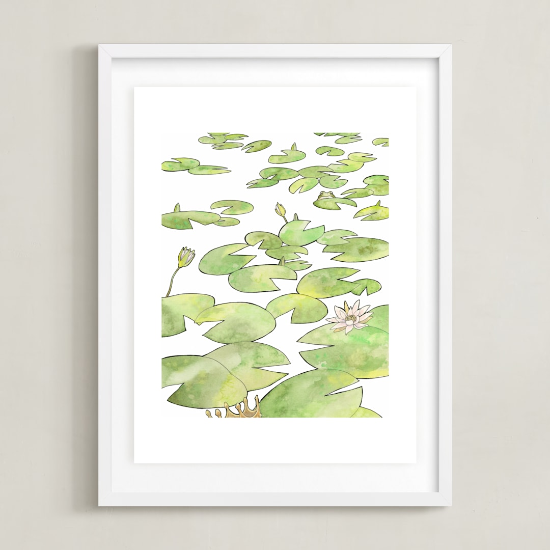 "Magic Spell" - Art Print in Sap Green by Natalie Groves - Framed