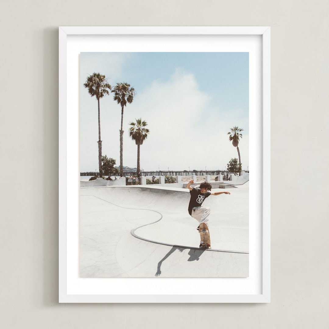 "Santa Barbara Skate I" - Art Print in color by Kamala Nahas - Framed