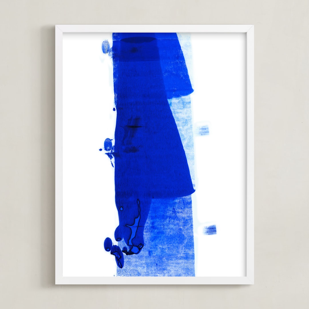 "Fashion-Walk" - Art Print in Deep Bright Blue by ANA GAION - Framed