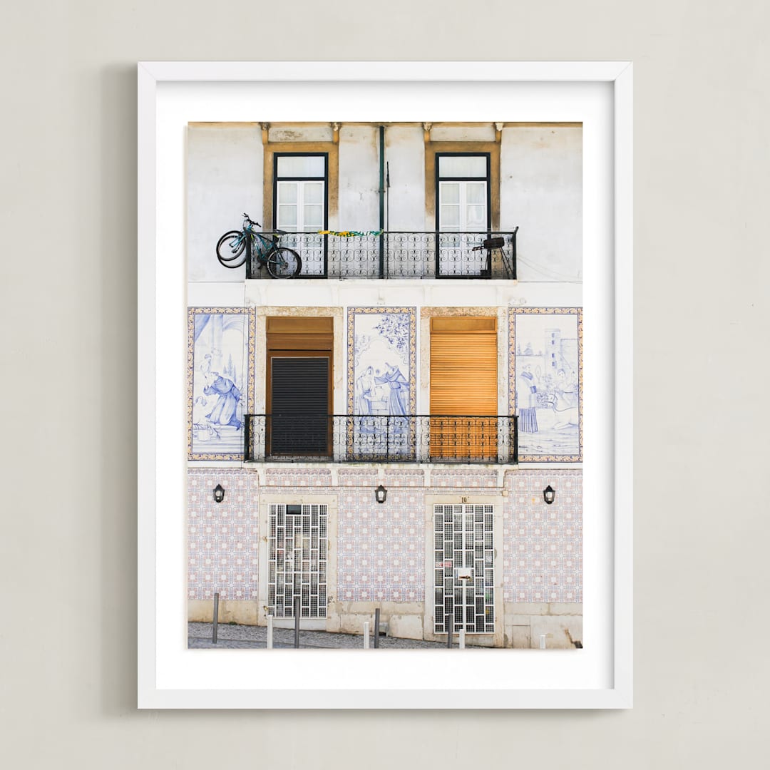 "Tiles of Portugal" - Art Print in Portuguese Tile by Annie Montgomery - Framed