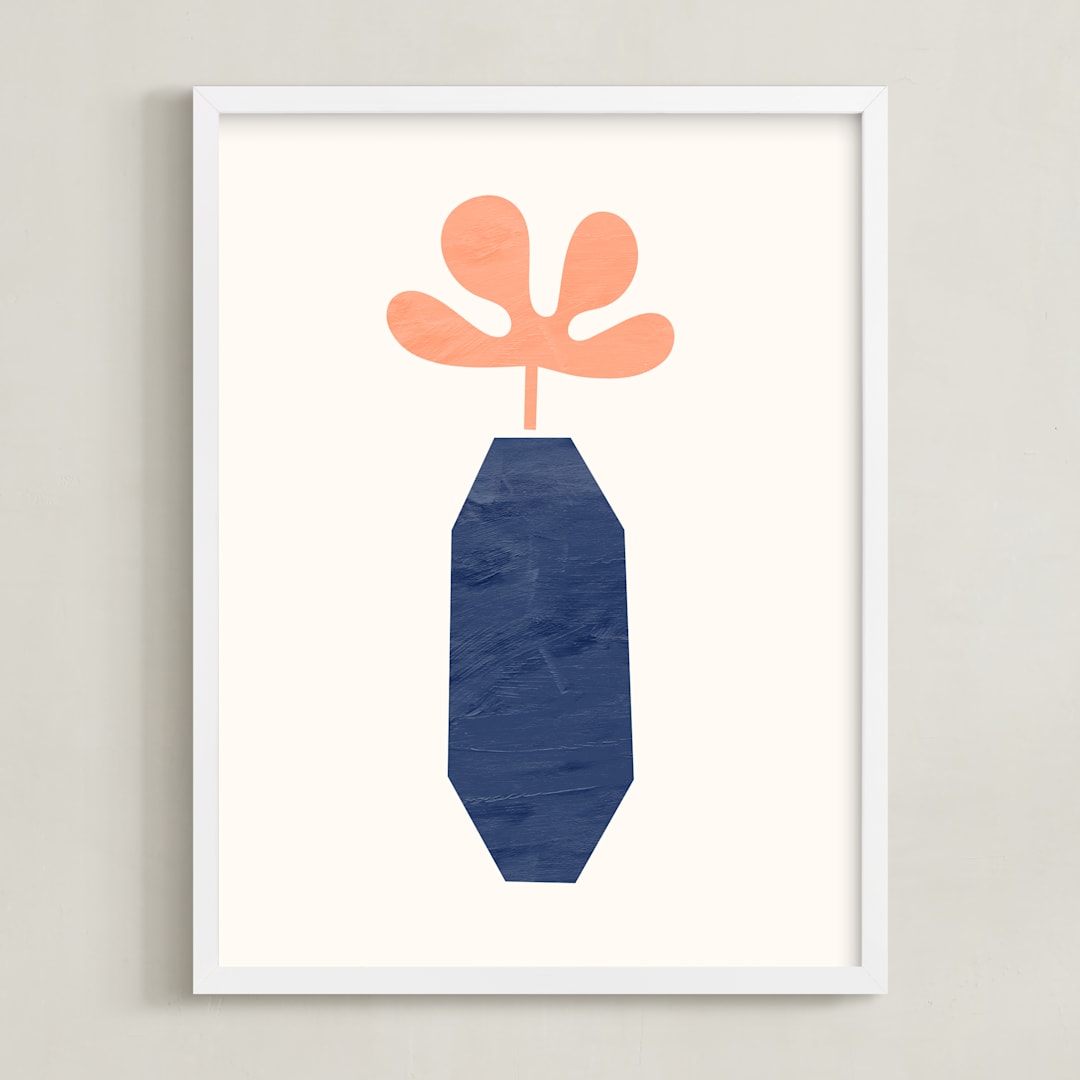"Modern Vase #2" - Art Print in Blush by Field and Sky - Framed
