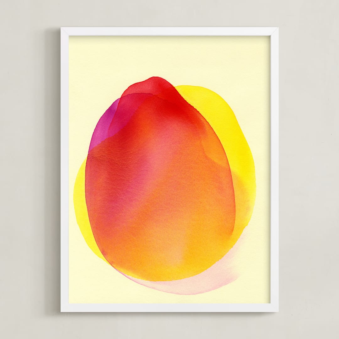 "My Portion" - Art Print in Deep Yellow by Jon Lai - Framed