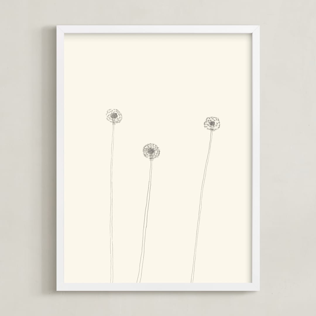 "Dandelions" - Art Print in Ivory by Jorey Hurley - Framed