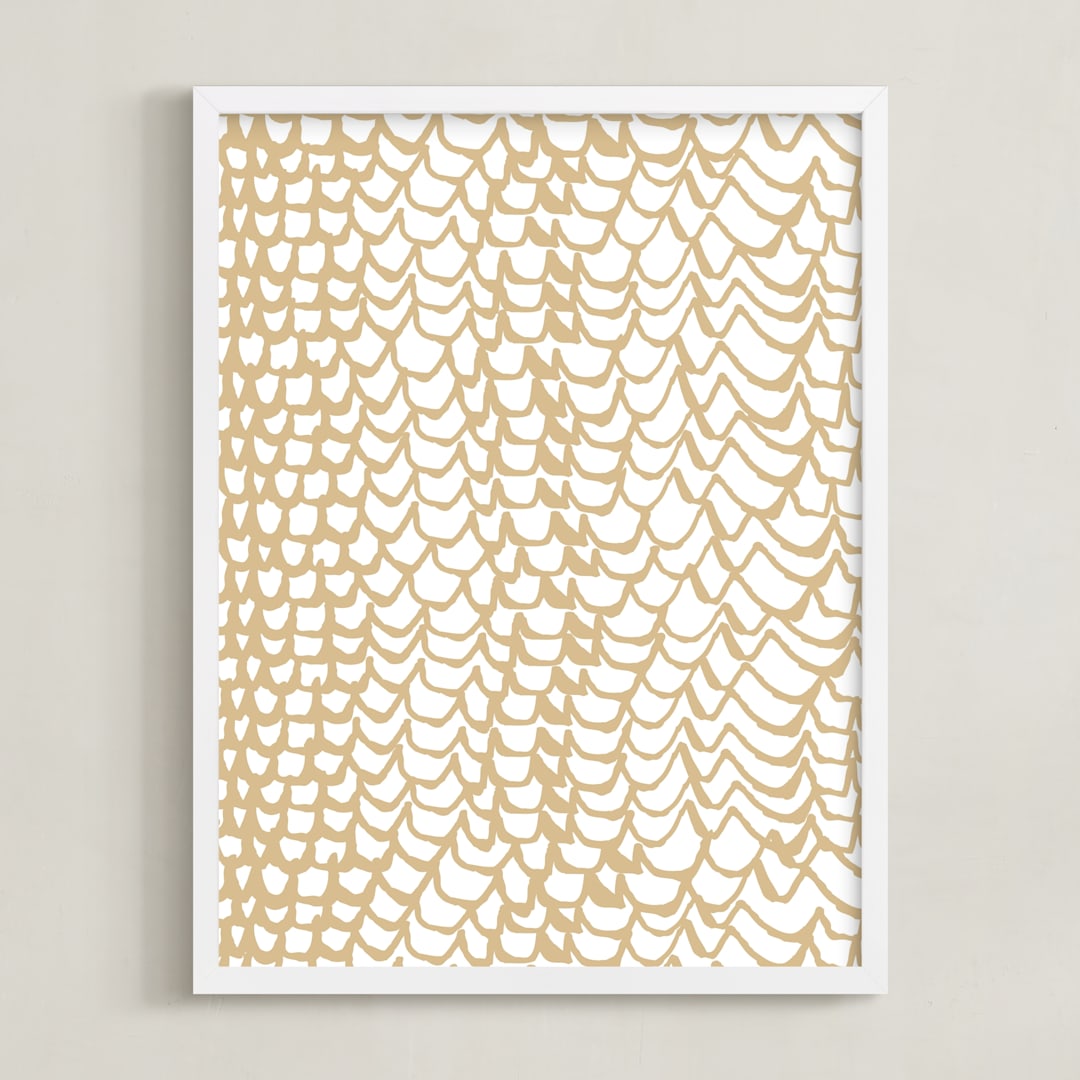 "The Rapids" - Art Print in Gold by rose lindo - Framed