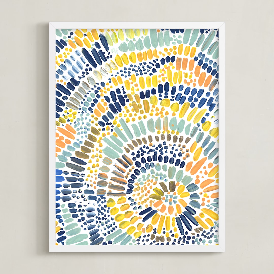 "Sun Drop" - Art Print in Golden Yellow by Holly Royval - Framed