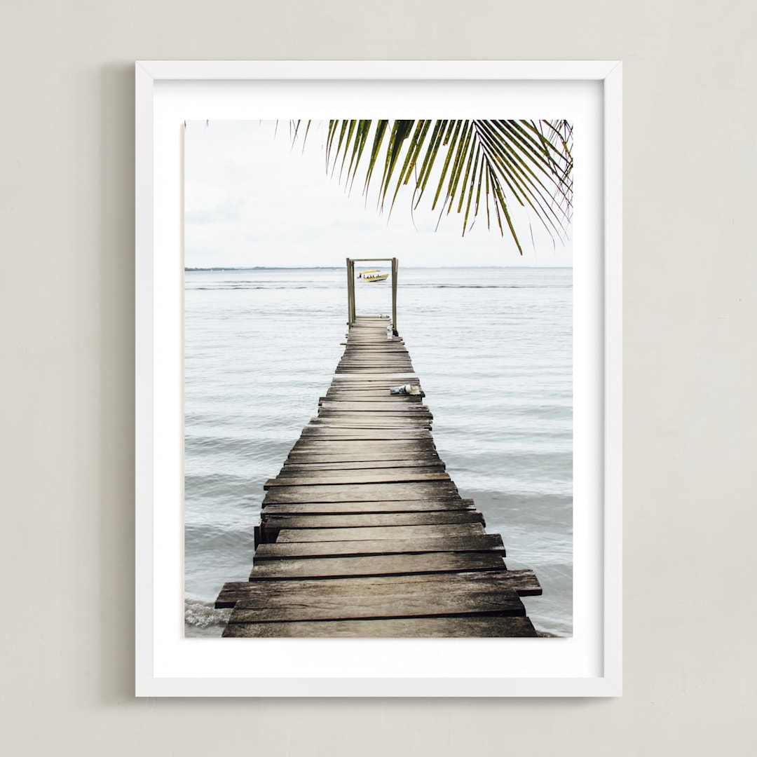 "bocas del toro" - Art Print in carribean blue by Kaitlin Rebesco - Framed
