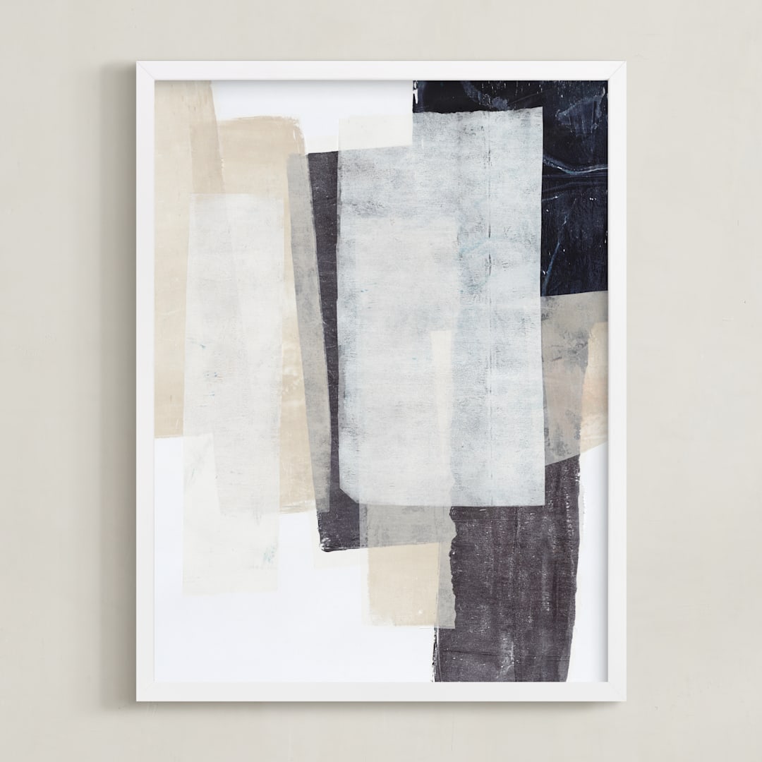 "History Repeats" - Art Print in Sand by Jennifer Daily - Framed