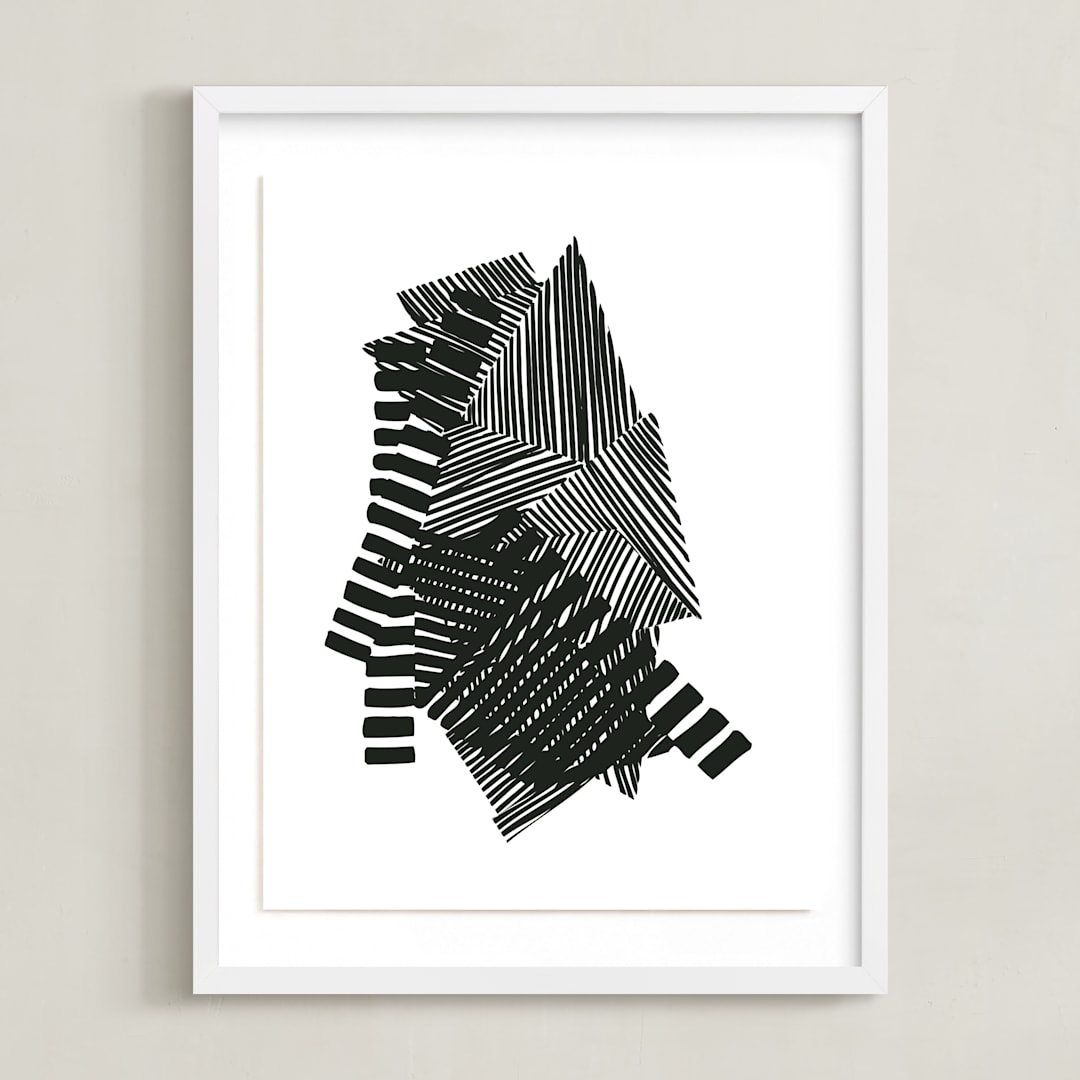 "Layers" - Art Print in Black and White by Jaime Derringer - Framed