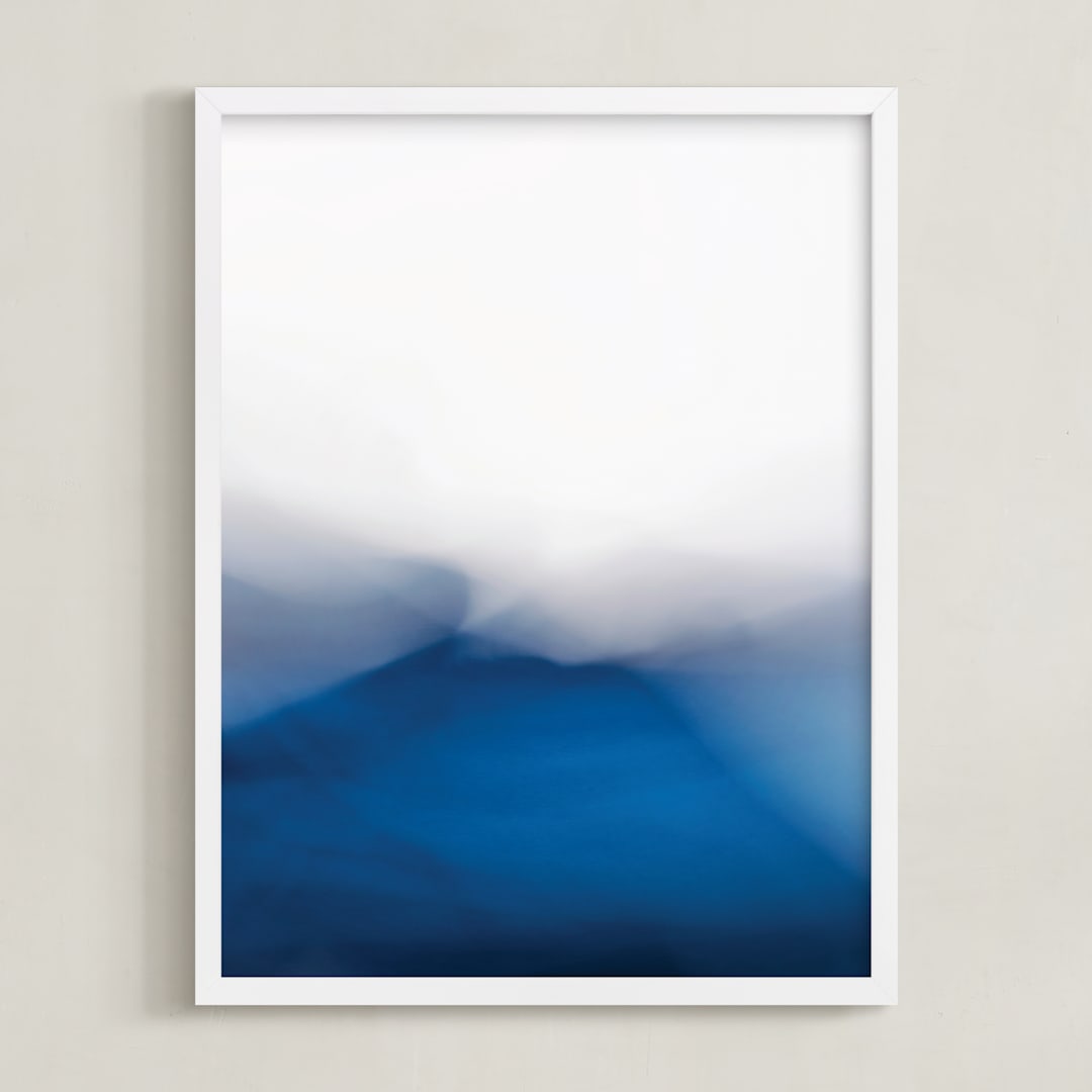 "Mirage" - Art Print in Navy by Karen Kardatzke - Framed