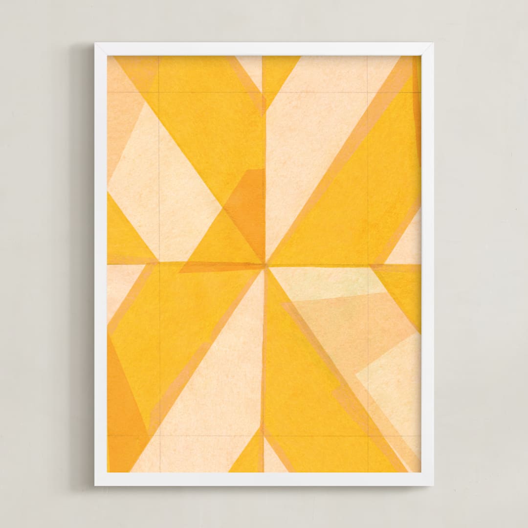 "Abstract Layers 1" - Art Print in Tangerine by Kelly Nasuta - Framed