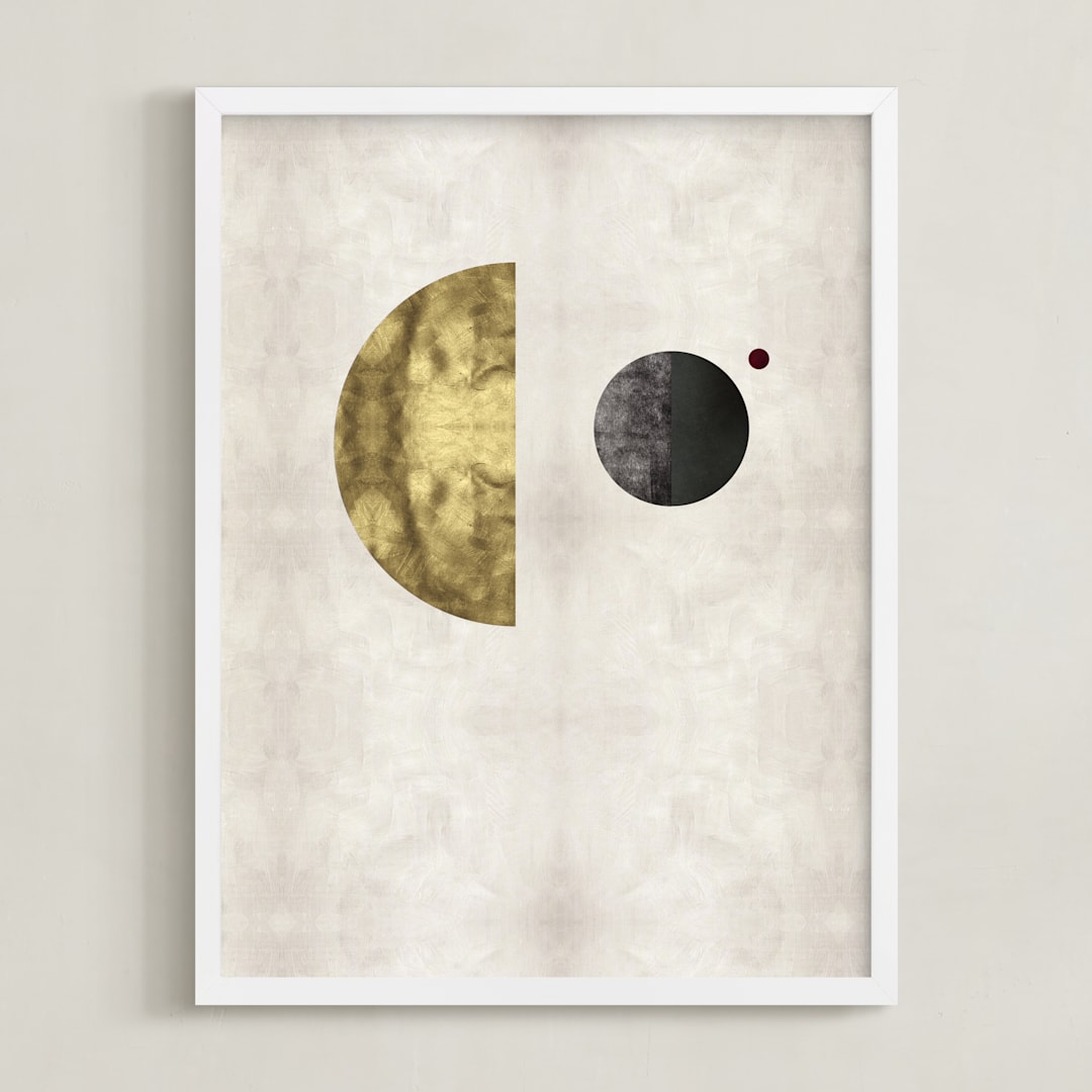 "The Alignment" - Art Print in Vintage Gold by Faiza Khan - Framed