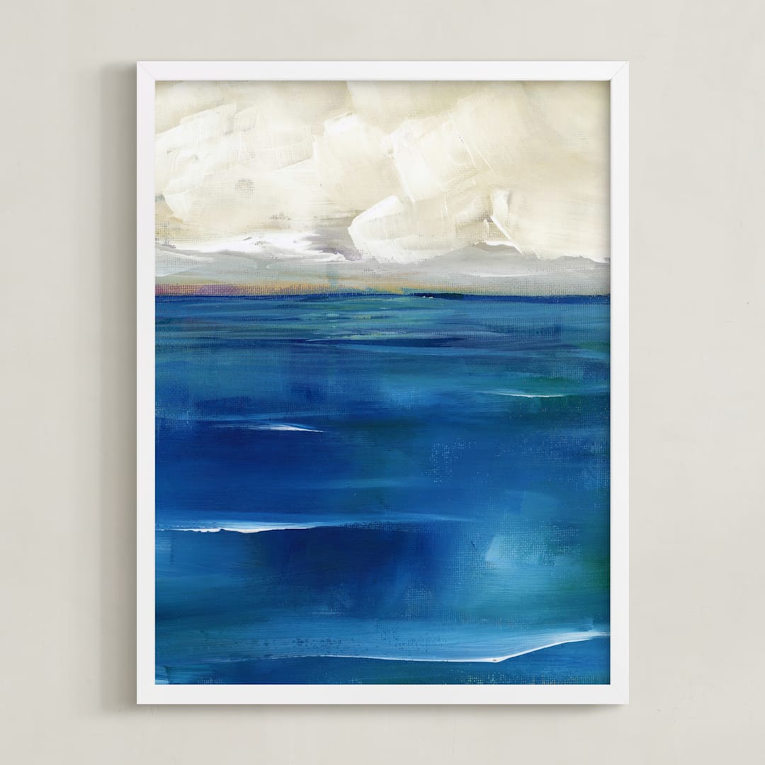 "Rising Tide" - Art Print in Royal Blue by Lindsay Megahed - Framed