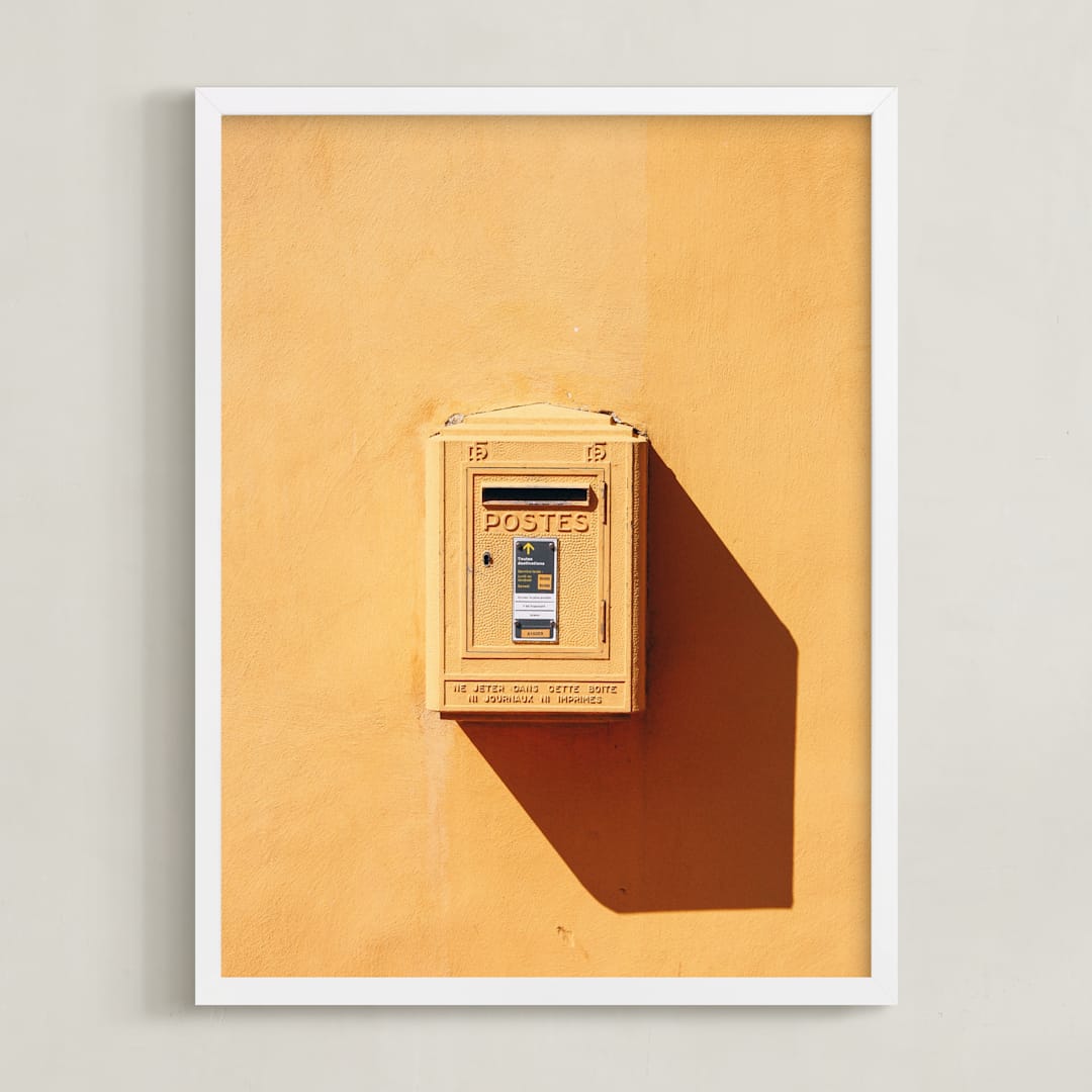 "La Poste" - Art Print in Bright Yellow by lulu and isabelle - Framed