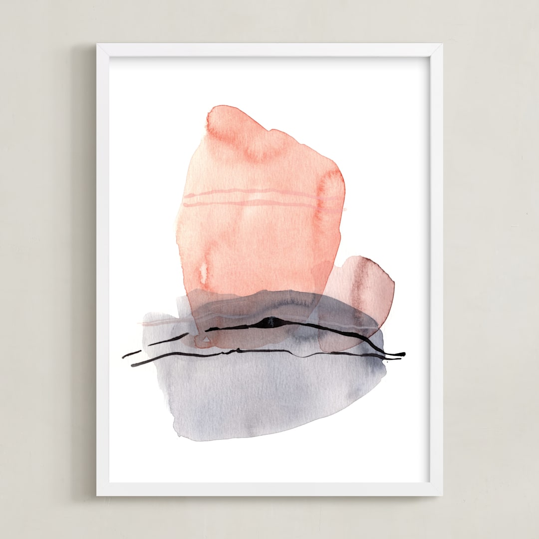 "Cloud Nine" - Art Print in Dusty peach by Svitlana Martynjuk - Framed