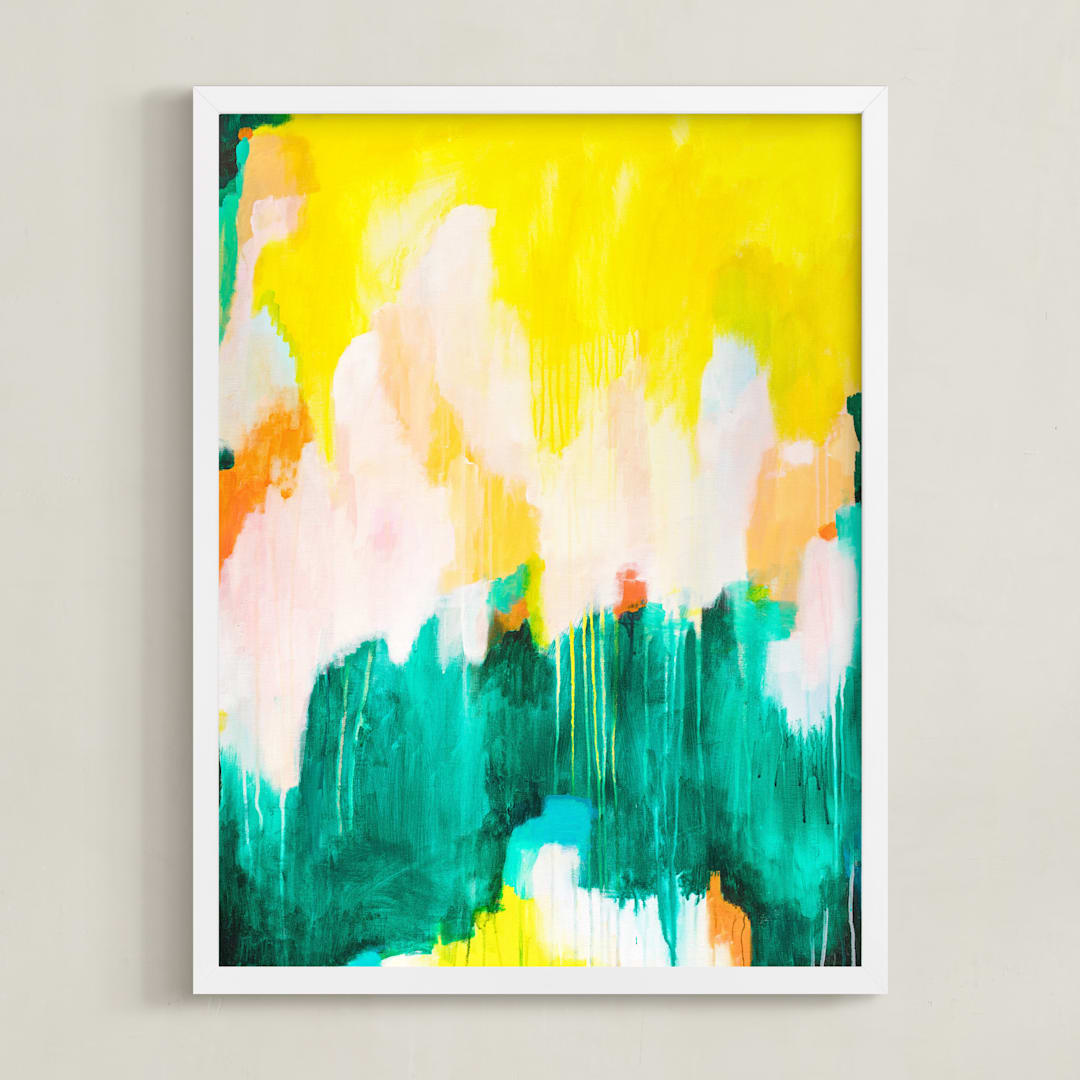 "Pina" - Art Print in Sunshine Yellow by Parima Studio - Framed