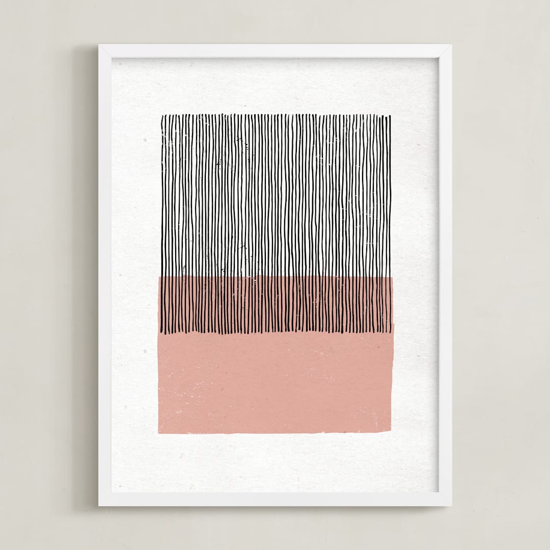 "Color Streak" - Art Print in Dusty Rose by Kiersten Garner - Framed