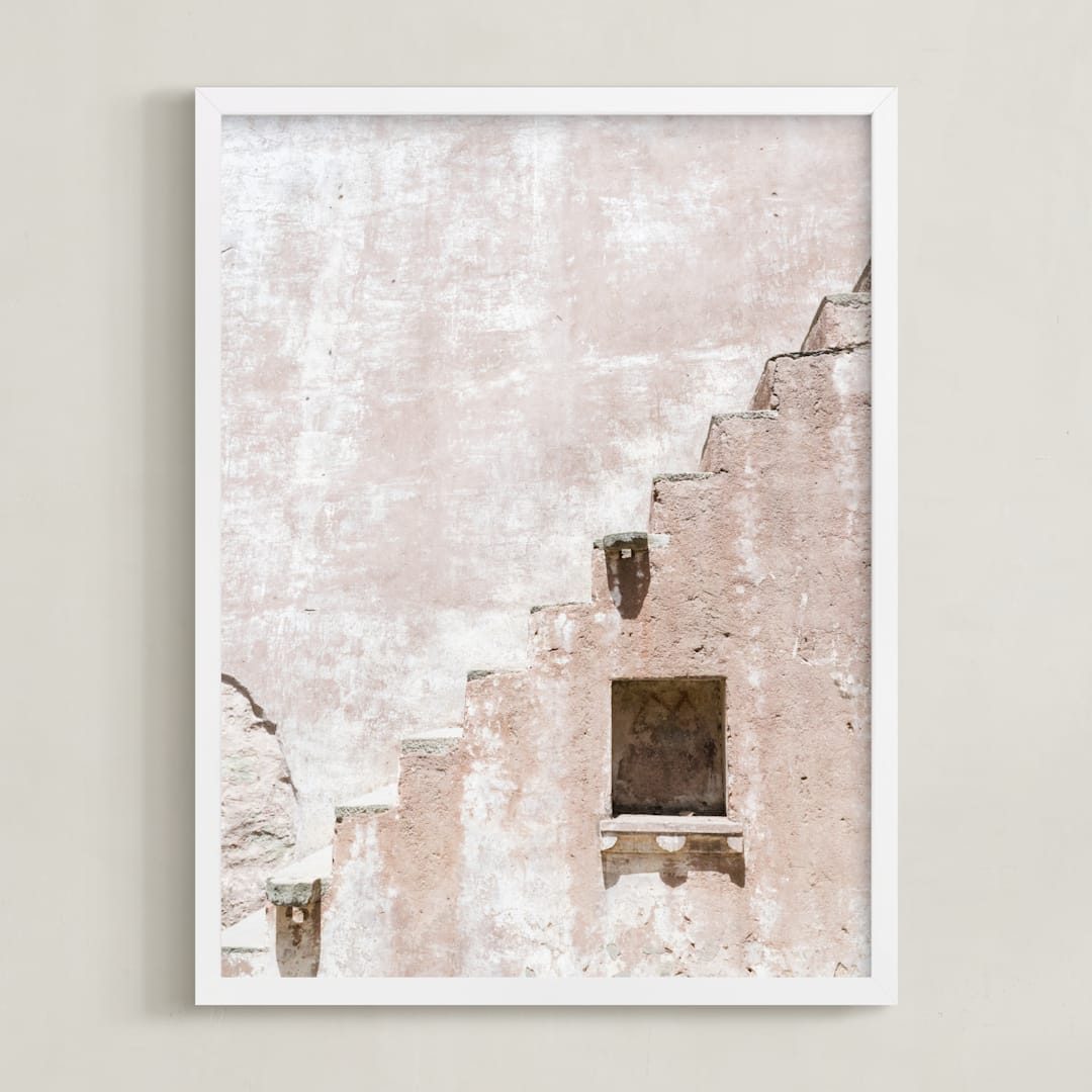 "Fortress I" - Art Print in blush by Kamala Nahas - Framed