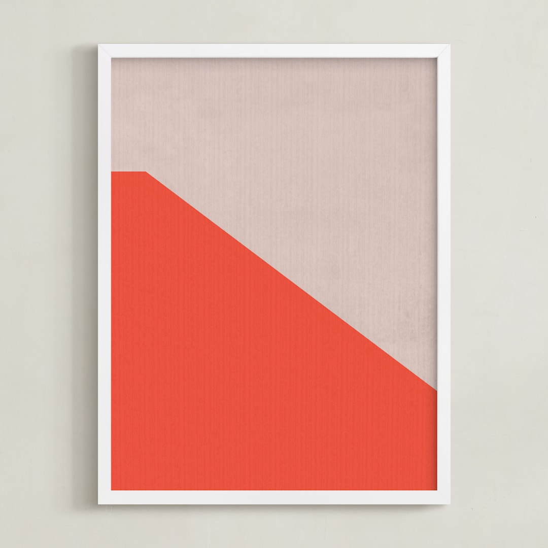 "Sunset Wall" - Art Print in White by MinimalType - Framed