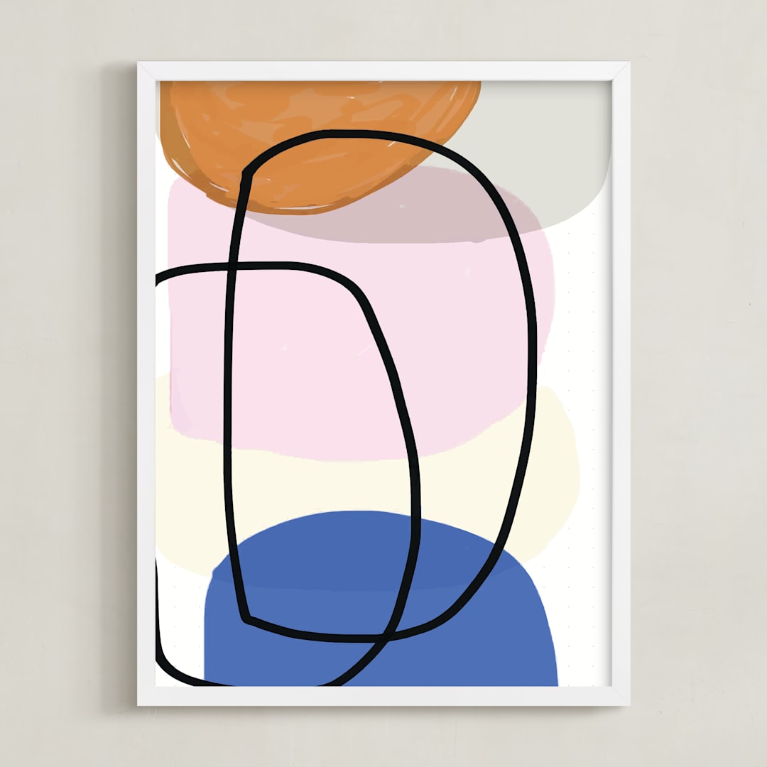 "Old Bubbles" - Art Print in White by Becca Robinson - Framed