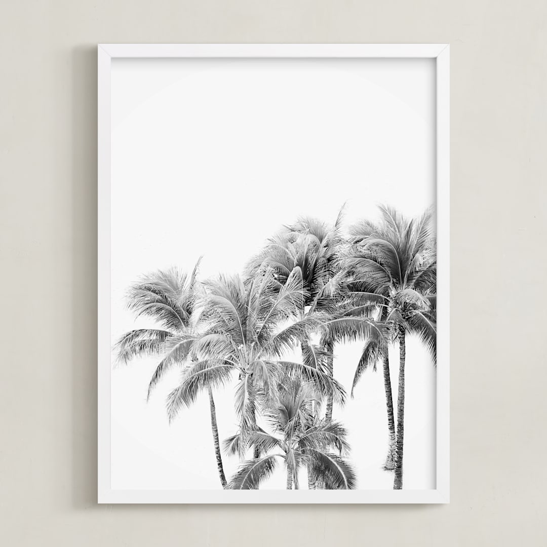 "Vacation Mode" - Art Print in White by Irene Suchocki - Framed