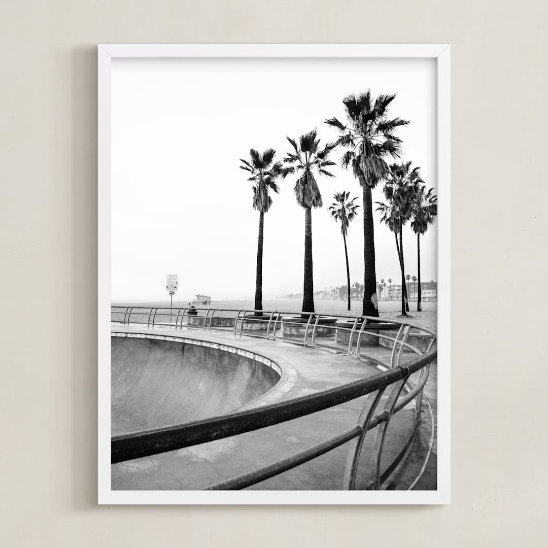 "Concrete Wave" - Art Print in Concrete Grey by Irene Suchocki - Framed