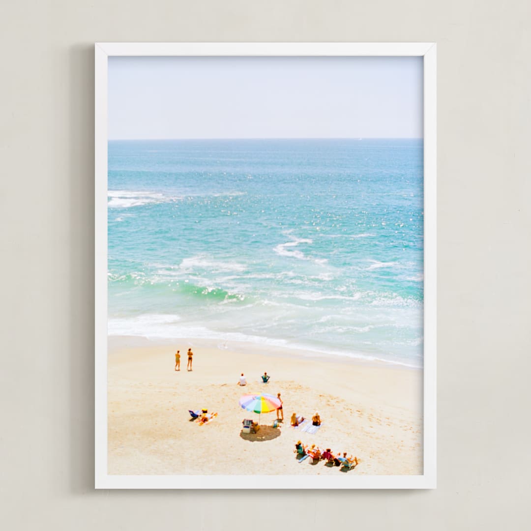 "Laguna Beach 2" - Art Print in Lagoon by Jennifer Lawrence - Framed