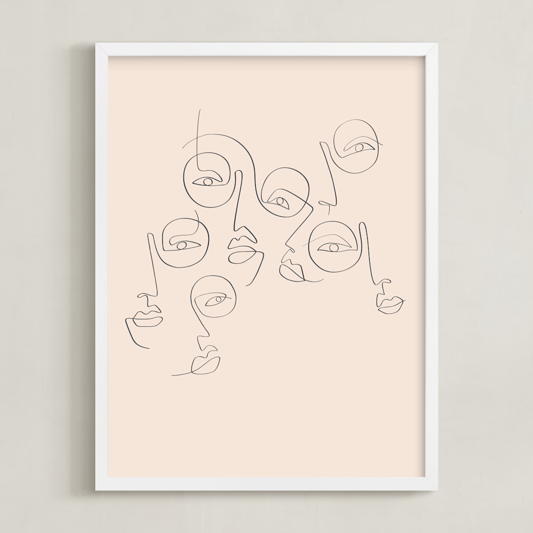 "lunettes" - Art Print in Linen by On Friday We - Framed