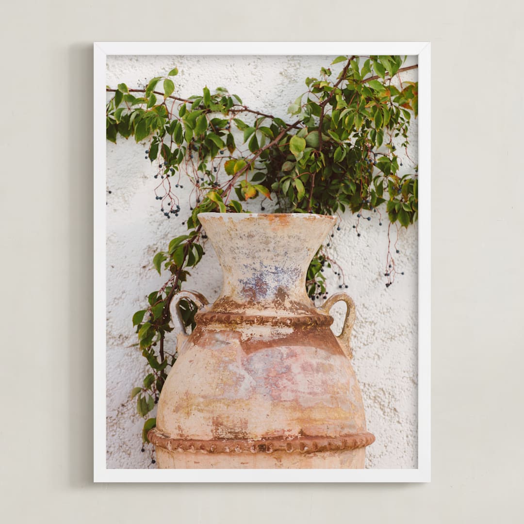 "Pottery I" - Art Print in Terracotta by Crystal Lynn Collins - Framed