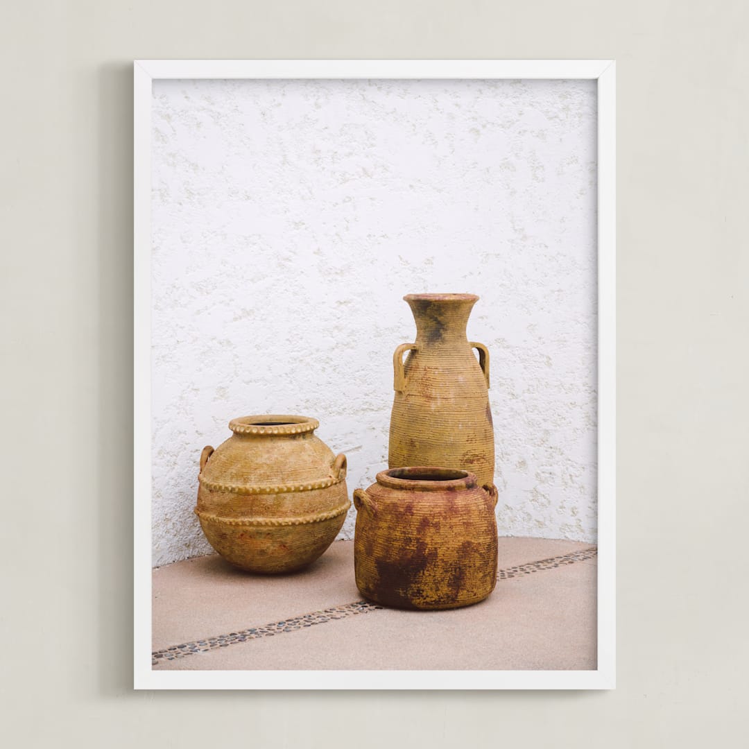 "Pottery II" - Art Print in Terracotta by Crystal Lynn Collins - Framed