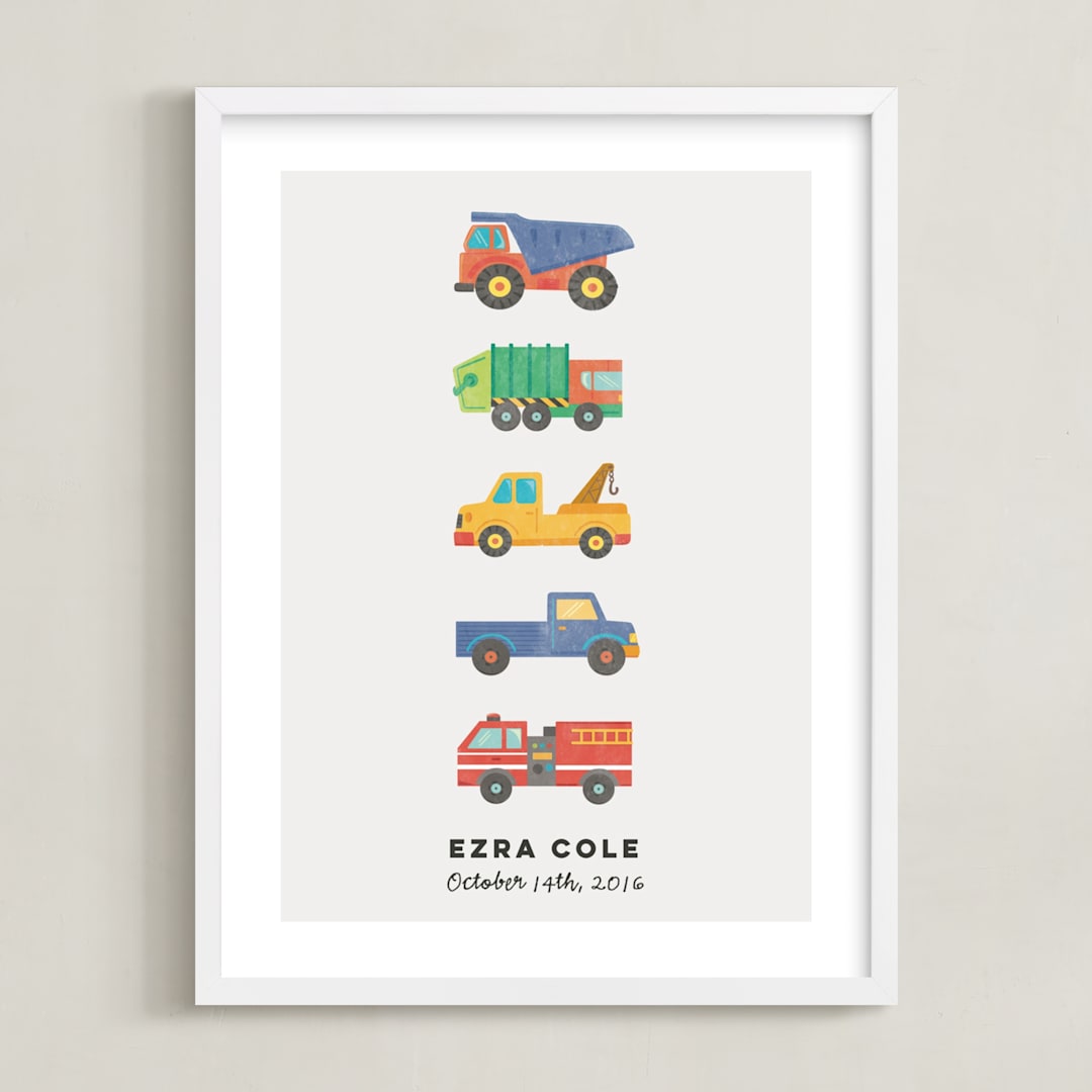 "lets go" - Personalized Art Print in Cloud by peetie design - Framed