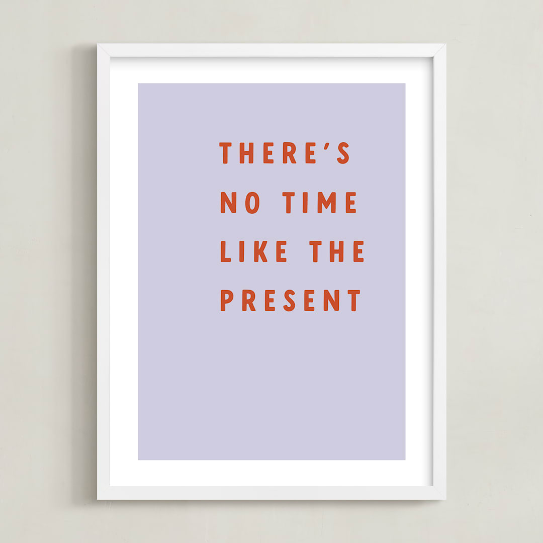 "The Present" - Art Print in Lavender Mist by Angela Garrick - Framed