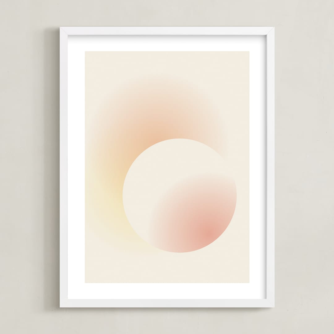 "Light of the Sun" - Art Print in Light Pink by Sarah Lund - Framed