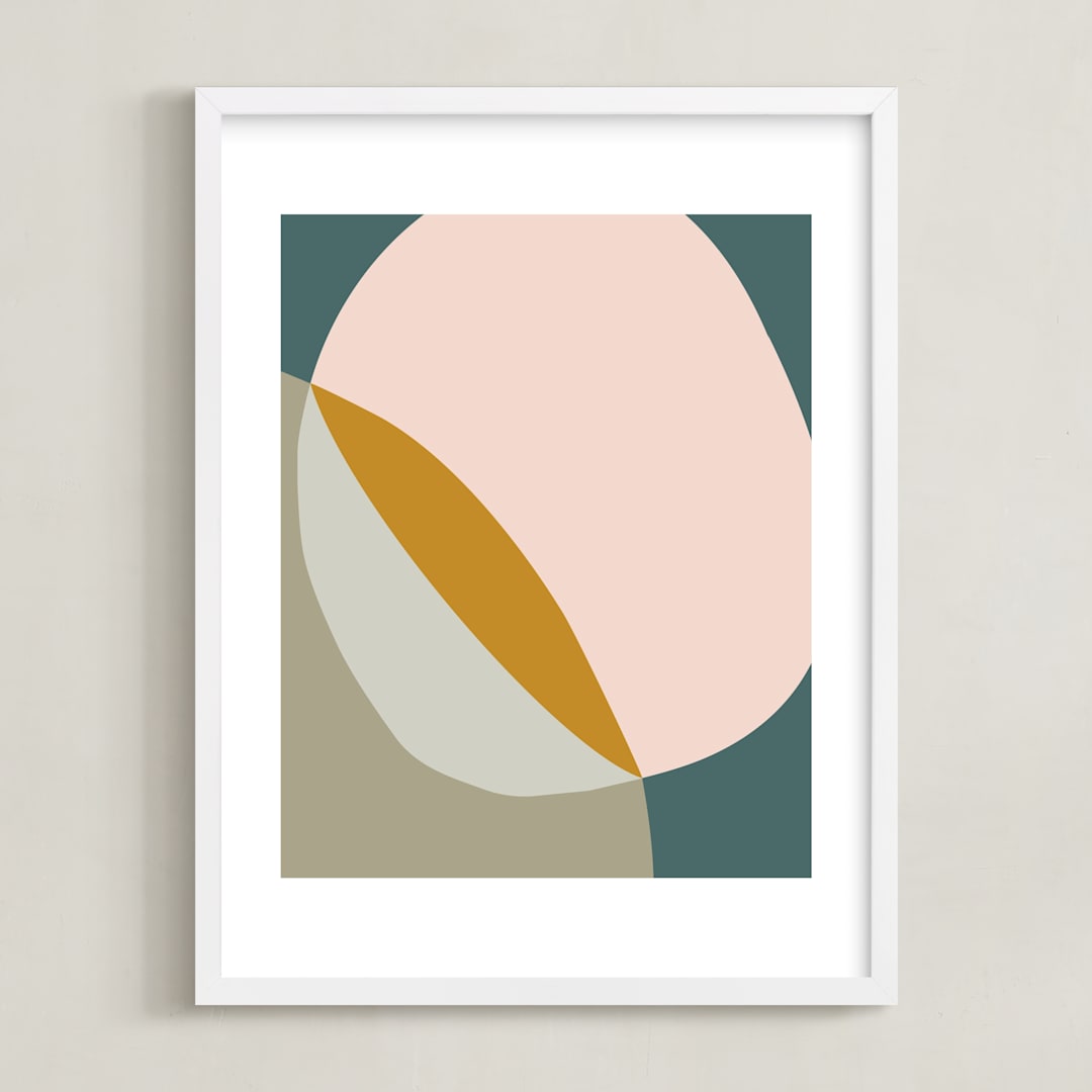 "Abstract Overlap" - Art Print in Jade by Beth Vassalo - Framed