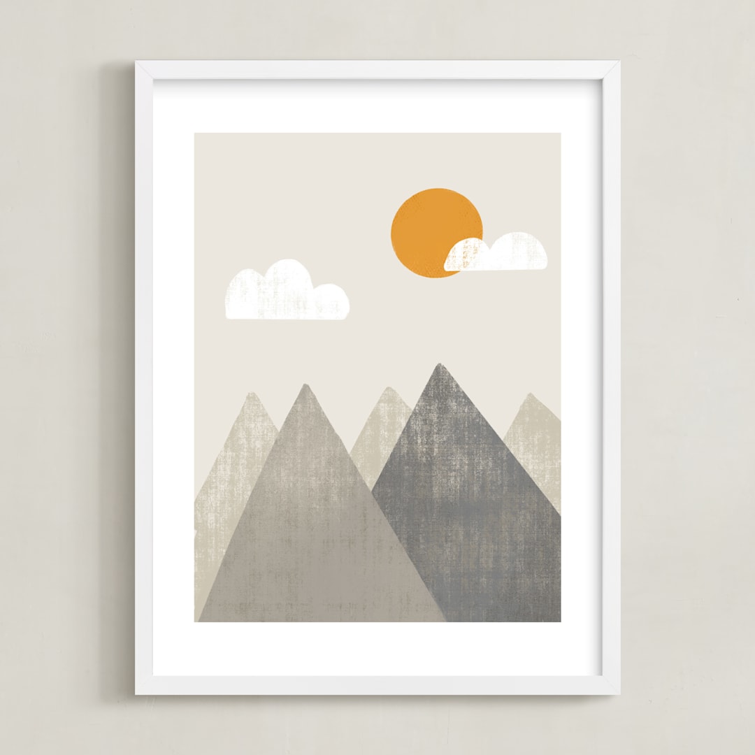 "The Mountains are Calling in the Morning" - Art Print in Mountain by Meghan Hageman - Framed