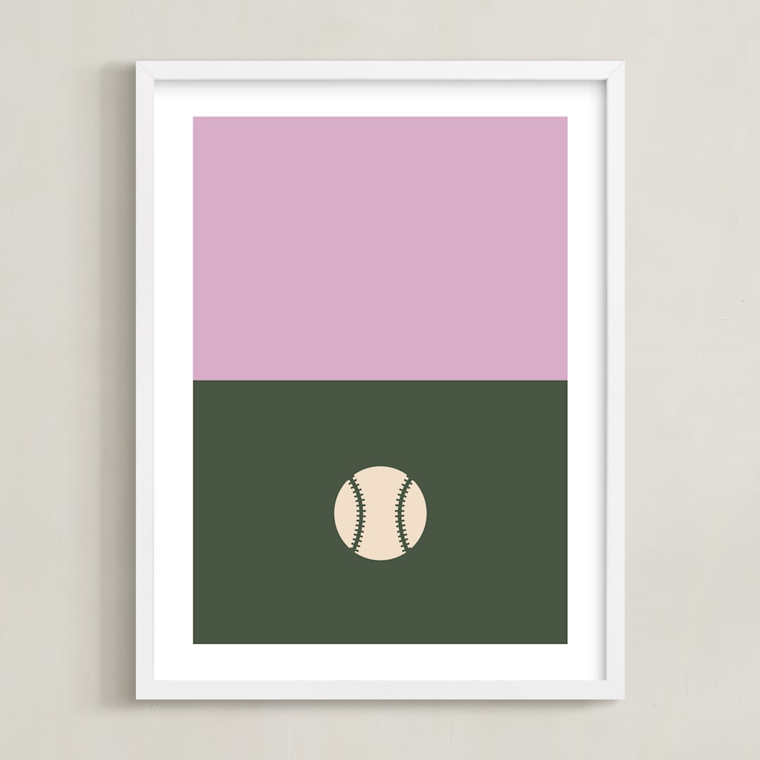 "3 Season Sport | Baseball" - Art Print in Olive by pacifica project - Framed