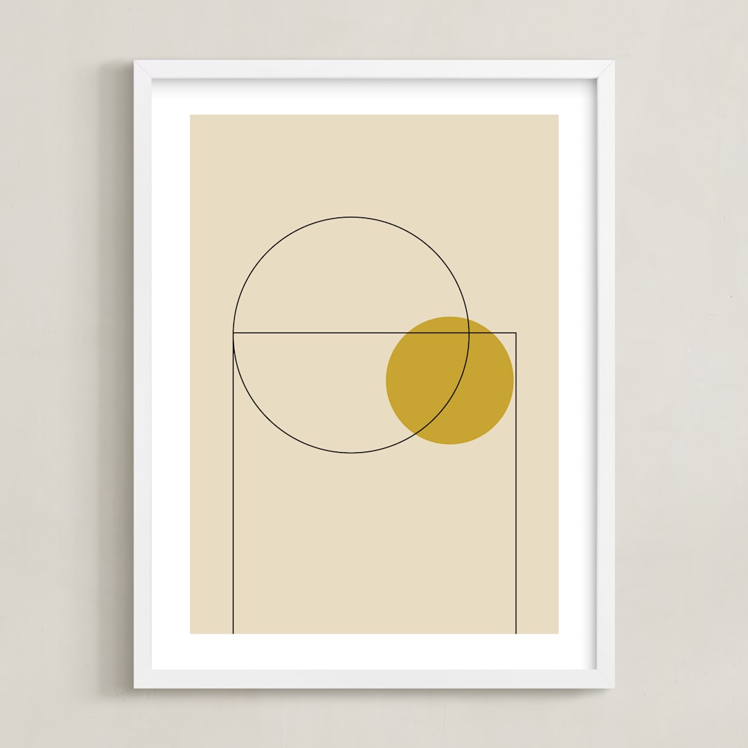 "Basketball" - Art Print in Neutral by Beth Vassalo - Framed