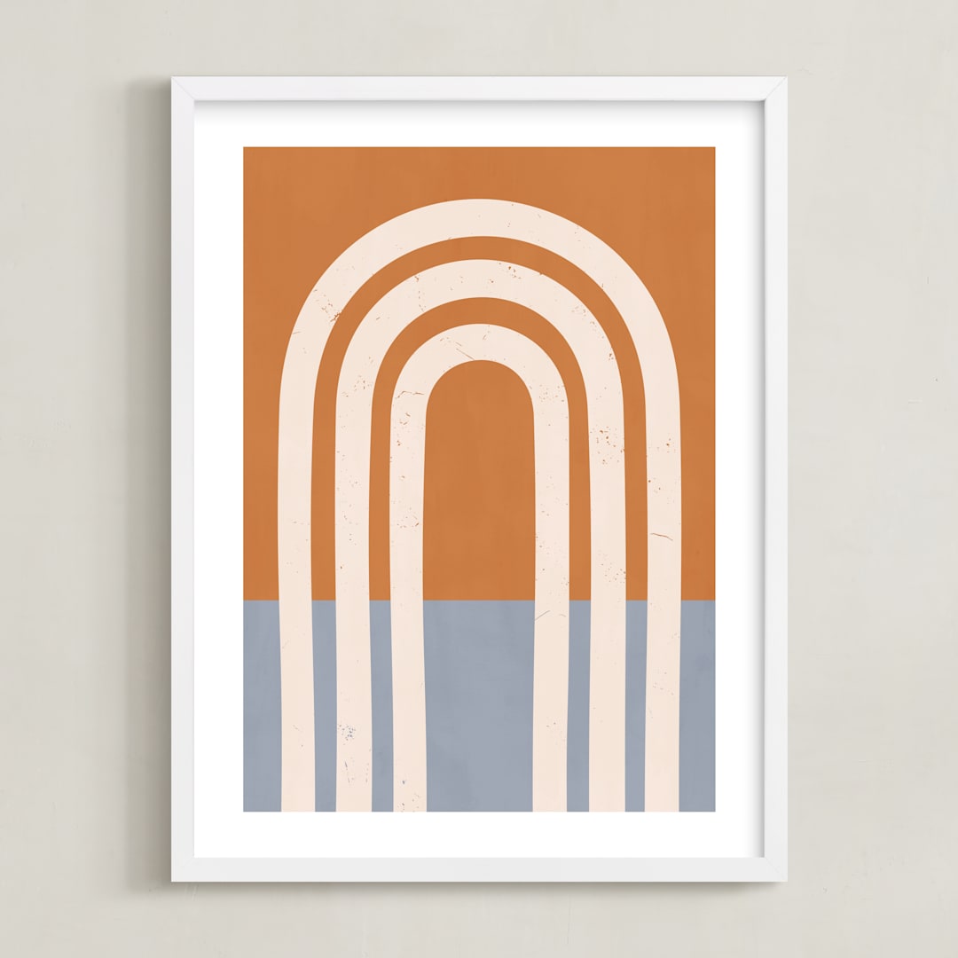 "Retro Vibes" - Art Print in Rust by Iveta Angelova - Framed